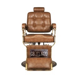 Sedia da barbiere Gabbiano Boss Old Leather marrone chiaro 2