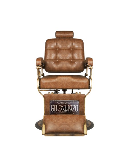 Sedia da barbiere Gabbiano Boss Old Leather marrone chiaro