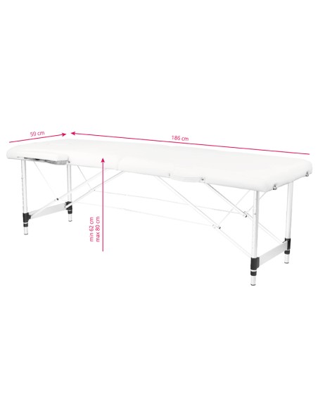 Lettino da massaggio pieghevole in alluminio comfort Activ Fizjo 2 segmenti bianco