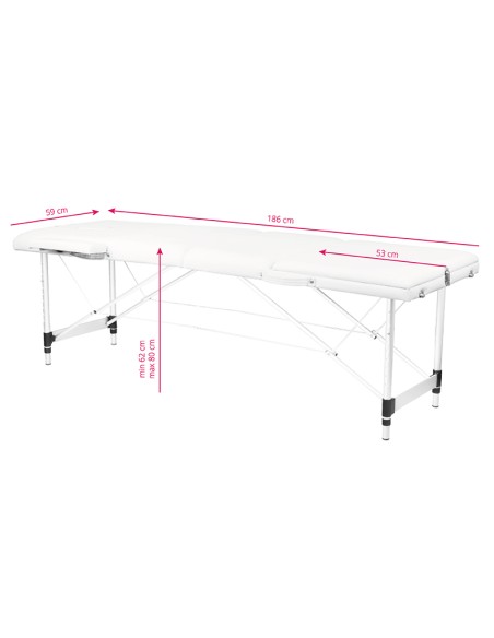 Lettino da massaggio pieghevole in alluminio comfort Activ Fizjo 3 segmenti bianco
