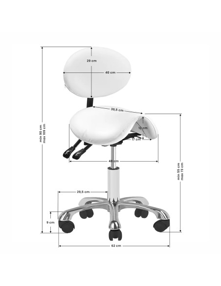 Sgabello cosmetico Giovanni 1025 bianco
