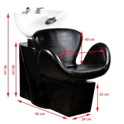 Lavabo per parrucchieri Gabbiano Amsterdam nero 2