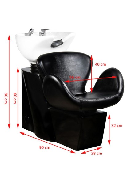 Lavabo per parrucchieri Gabbiano Amsterdam nero