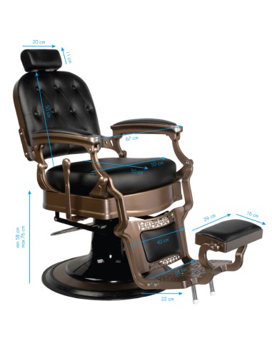 Sedia da barbiere Gabbiano Old Ernesto nero