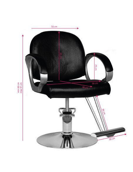 Sedia per parrucchieri Hair System HS00 nero 