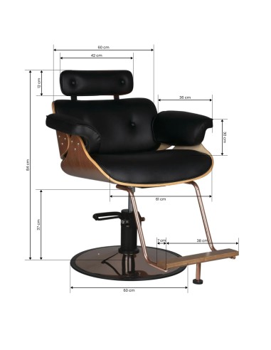 Poltrona da parrucchiere Gabbiano Firenze noce...