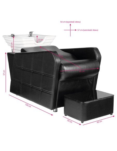 Hair System lavaggio per parrucchieri HSB07 nero