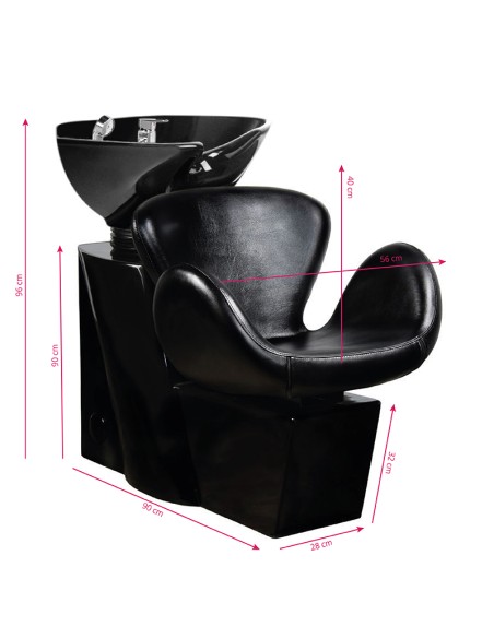 Lavabo per parrucchieri Gabbiano Amsterdam nero/conca nero