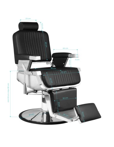 Sedia da barbiere Hair System Royal X nera