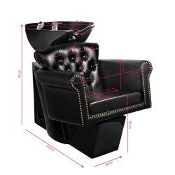 Gabbiano Berlin lavabo per parrucchieri nero/ciotola nera 2