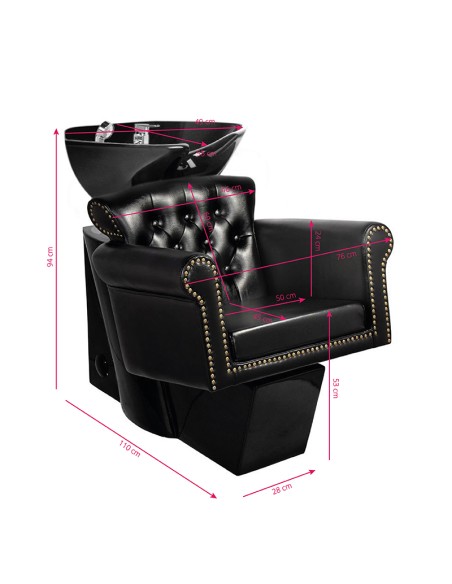 Gabbiano Berlin lavabo per parrucchieri nero/ciotola nera