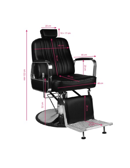 Gabbiano sedia da barbiere Patrizio nero