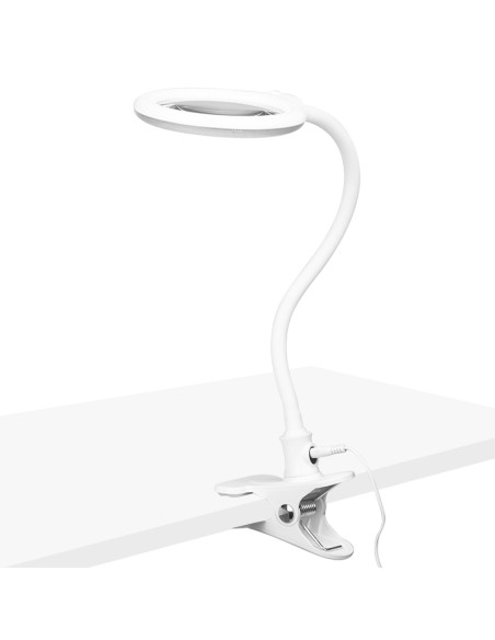 Elegante lampada d'ingrandimento 2014-2r 30 led smd 5d con supporto e clip da tavolo