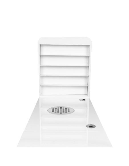 Scrivania cosmetica 310 con assorbitore di cassette bianco a sinistra