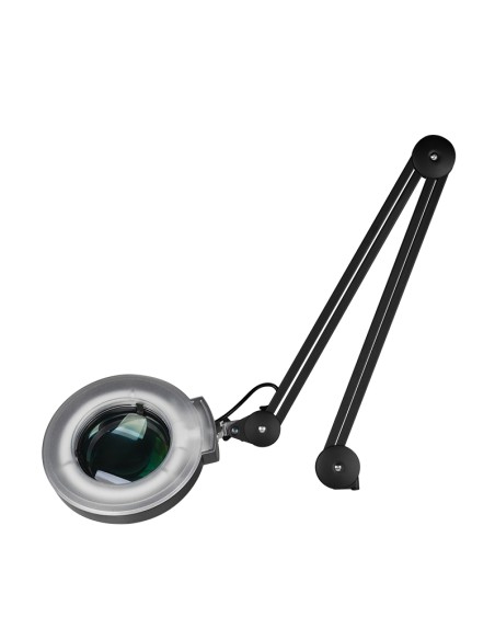 Lampada d'ingrandimento a led S5 + supporto a led con intensità luminosa regolabile nero