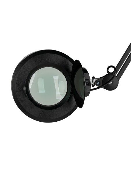 Lampada d'ingrandimento a led S5 + supporto a led con intensità luminosa regolabile nero