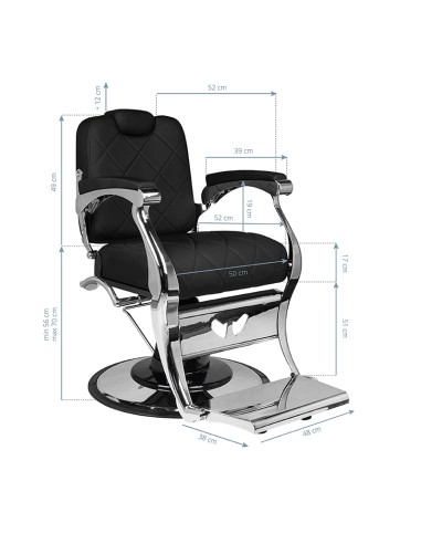 Gabbiano sedia da barbiere Dario nero