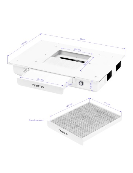 Collettore di polveri da incasso a cluster Momo professional J-02 bianco