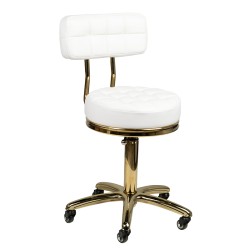 Sgabello cosmetico oro AM-961 bianco 