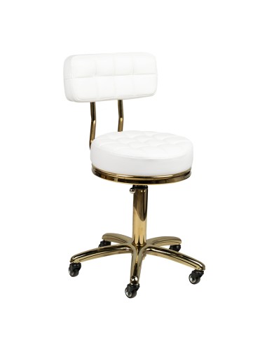 Sgabello cosmetico oro AM-961 bianco 