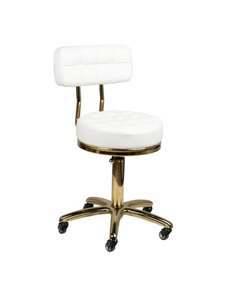 Sgabello cosmetico oro AM-961 bianco 