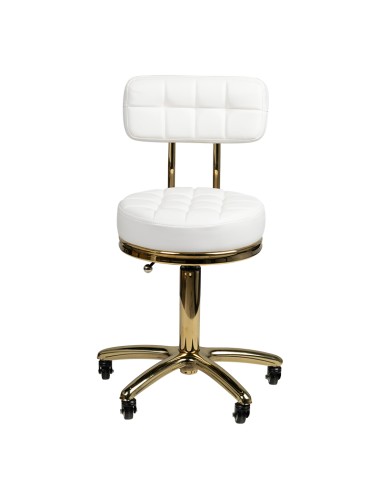 Sgabello cosmetico oro AM-961 bianco 