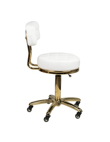 Sgabello cosmetico oro AM-961 bianco 