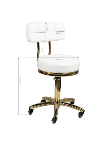 Sgabello cosmetico oro AM-961 bianco 