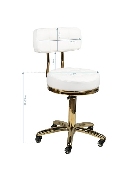 Sgabello cosmetico oro AM-961 bianco 