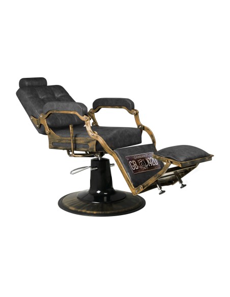 Sedia da barbiere Gabbiano Boss HD Old Leather nero