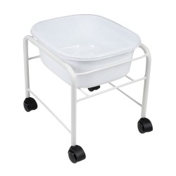 Piscina per pedicure dritta con rotelle bianco