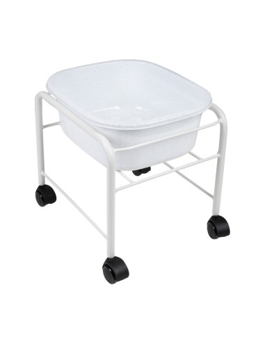 Piscina per pedicure dritta con rotelle bianco