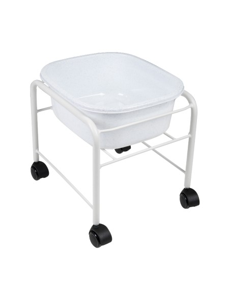 Piscina per pedicure dritta con rotelle bianco