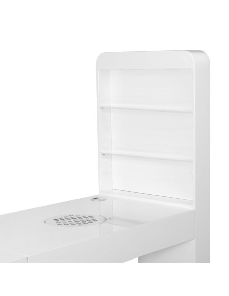 Scrivania cosmetica 310 con assorbitore di cassette bianco lato destro