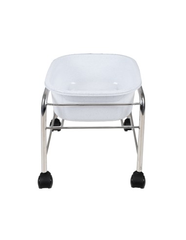 Piscina per pedicure dritta con rotelle cromo