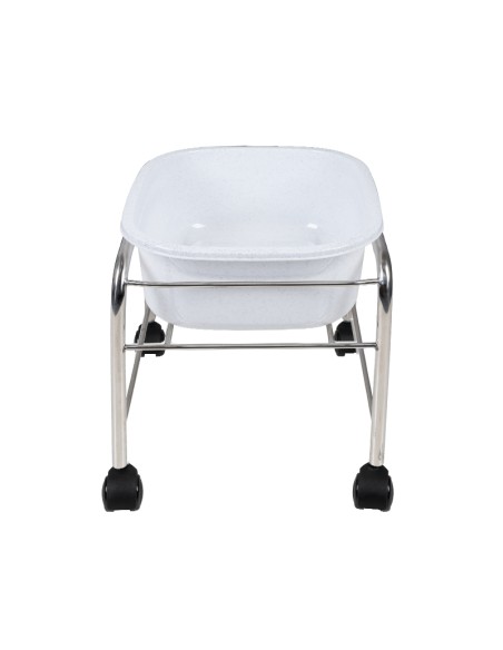 Piscina per pedicure dritta con rotelle cromo