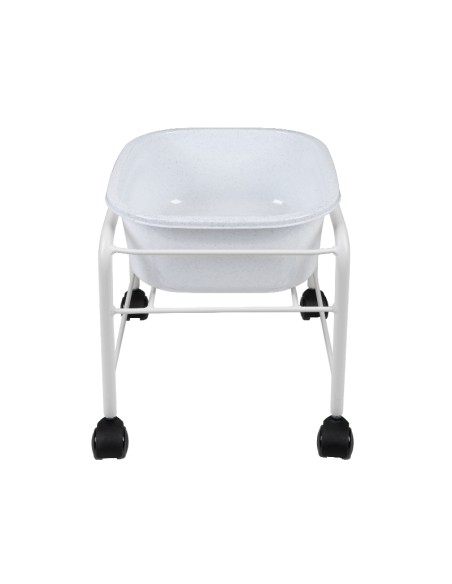 Piscina per pedicure dritta con rotelle bianco