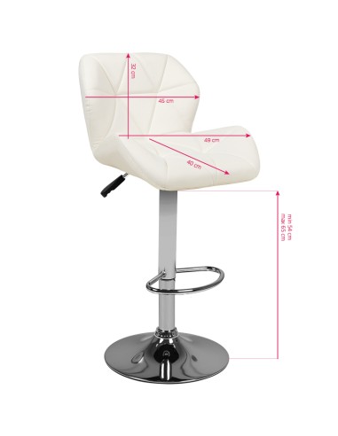 M01 sgabello trapuntato regolabile bianco