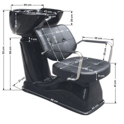 Gabbiano lavabo per parrucchieri Vigo nero 2