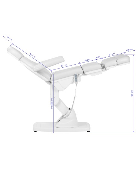 Sedia cosmetica podologica elettr. Kate 4 siln. bianco