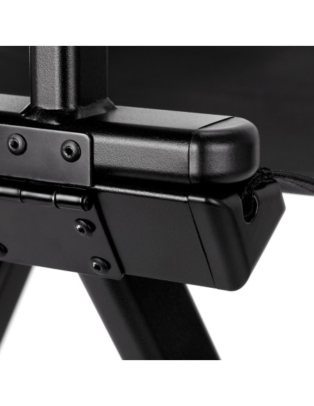 Sedia da trucco pieghevole in alluminio nero