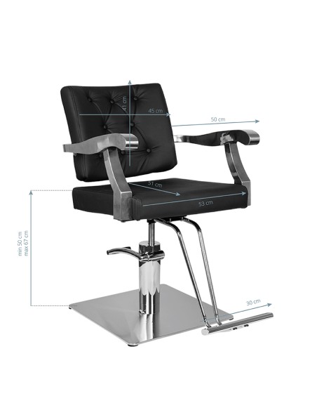 Poltrona da parrucchiere Gabbiano Lyon nera