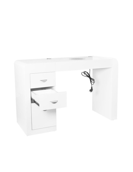 Scrivania cosmetica 312 con assorbitore di cassette bianco lato destro