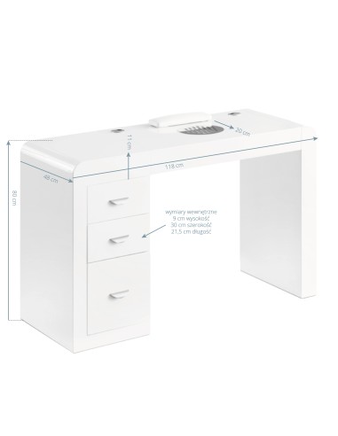 Scrivania cosmetica 312 con assorbitore di...