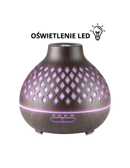 Diffusore di aromi umidificatore spa 10 legno scuro 400 ml + timer
