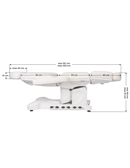 Azzurro 708B Esclusiva poltrona cosmetica a 4 motori riscaldata