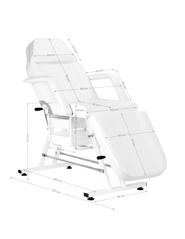 Sedia cosmetica Sillon con vassoio bianco