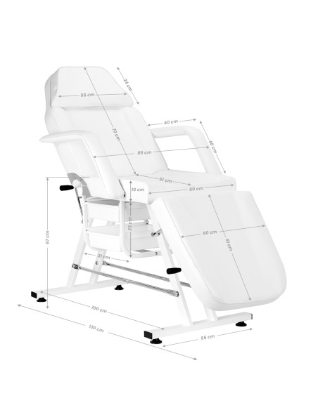 Sedia cosmetica Sillon con vassoio bianco