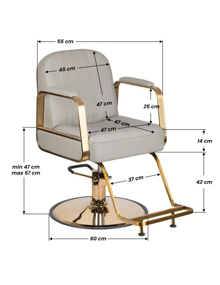 Poltrona per parrucchieri Gabbiano Acri oro - beige