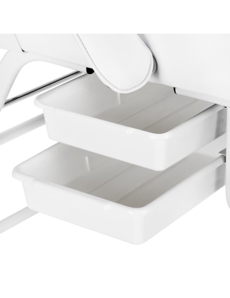 Poltrona cosmetica 557A con vassoi bianchi
